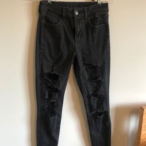 American Eagle Black Curvy High Rise Jeans